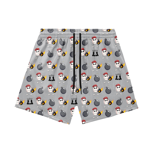 Adult "Dropping Bombs" Power Hitter Baseball Mesh Shorts (with inner liner)