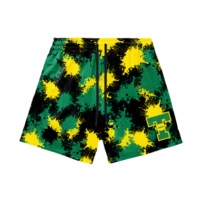 Teen/Adult Tantasqua Youth Football Mesh Shorts - Paint Splatter Black Edition (with inner liner)