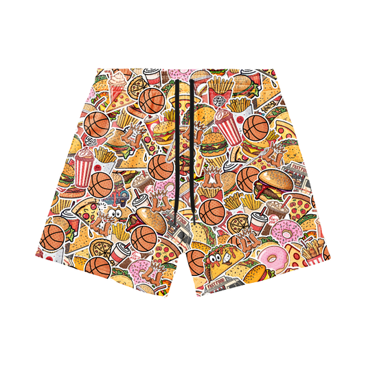 Adult Fast Food Basketball Mesh Shorts (with inner liner)