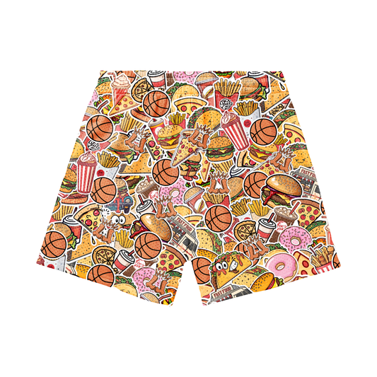 Adult Fast Food Basketball Mesh Shorts (with inner liner)