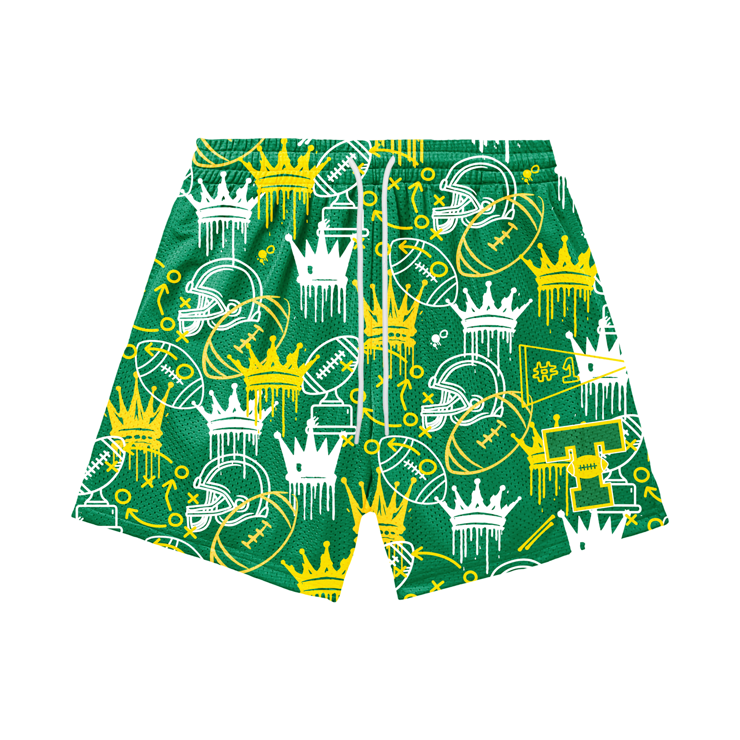 Teen/Adult Tantasqua Youth Football Mesh Shorts - Dripping Crowns Edition (with inner liner)