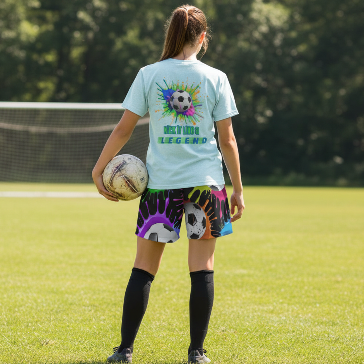 All-Over Print Adult Soccer Mesh Shorts: Paint Splash
