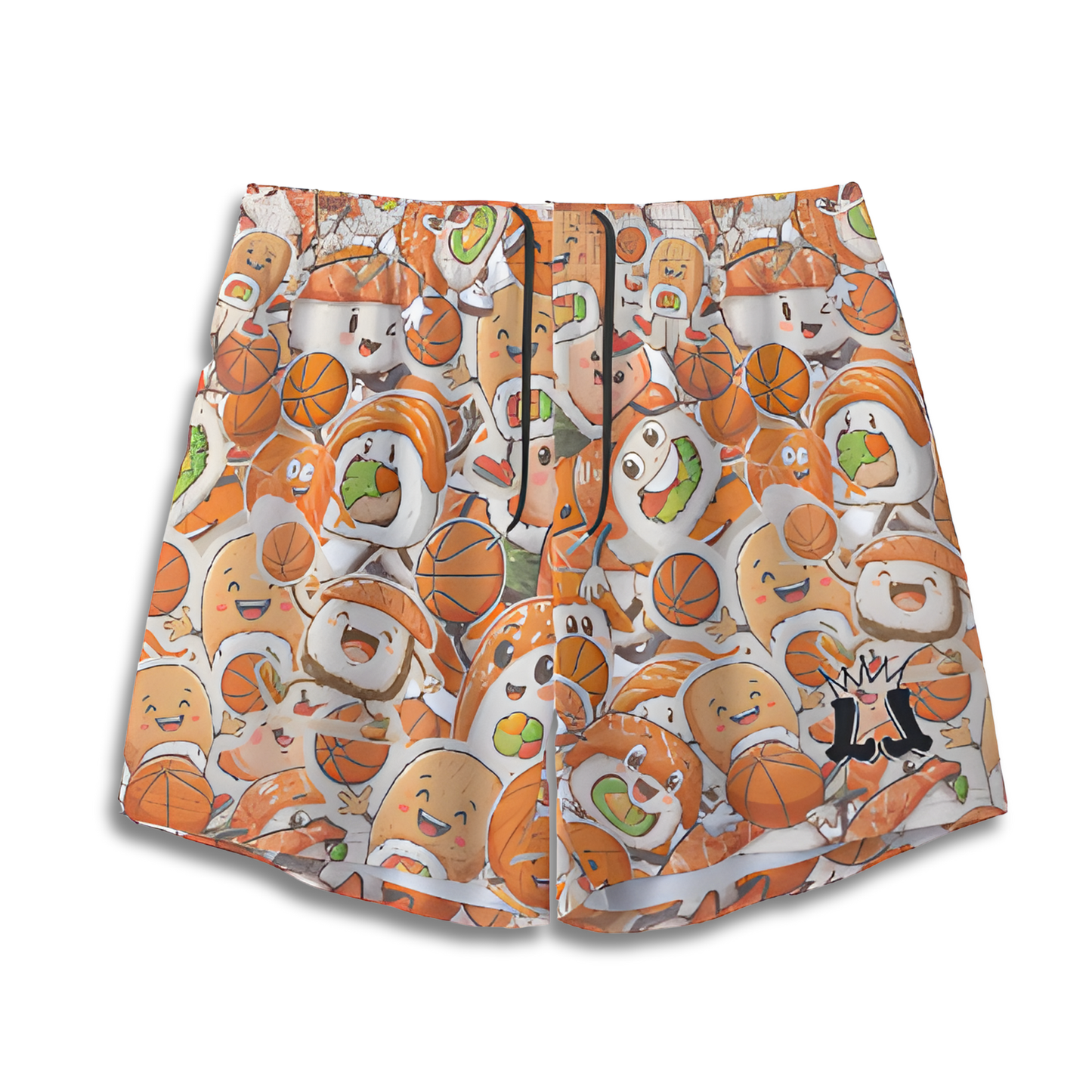 All-Over Print Adult Mesh Shorts, Sushi Lovers Design