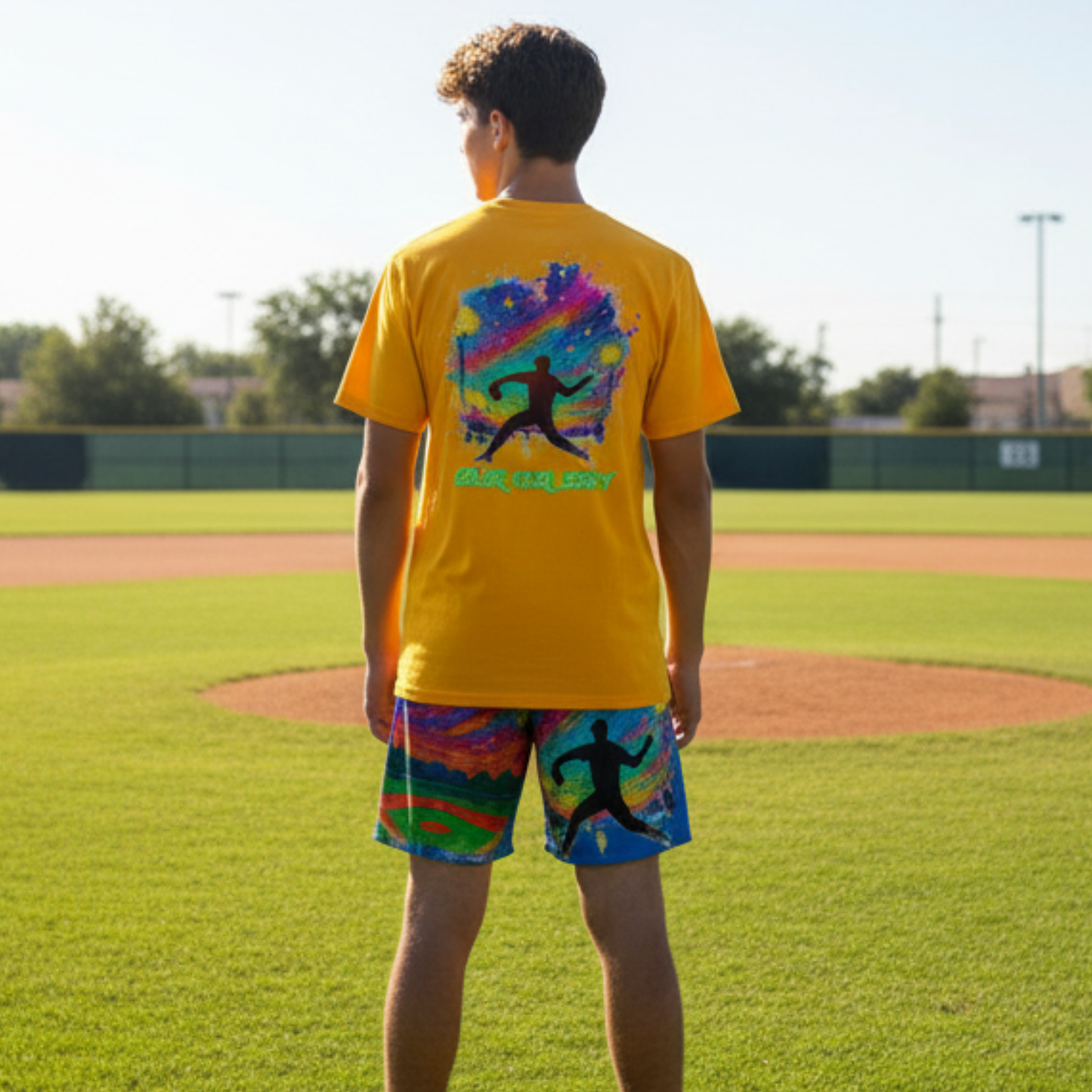 All-Over Print Adult Mesh Shorts, Baseball Canvas Design
