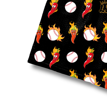 Adult "Throwing Heat" Baseball Mesh Shorts (with inner liner)