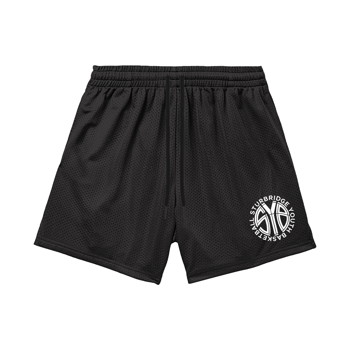 Adult Sturbridge Youth Basketball Mesh Shorts - Black (with inner liner)