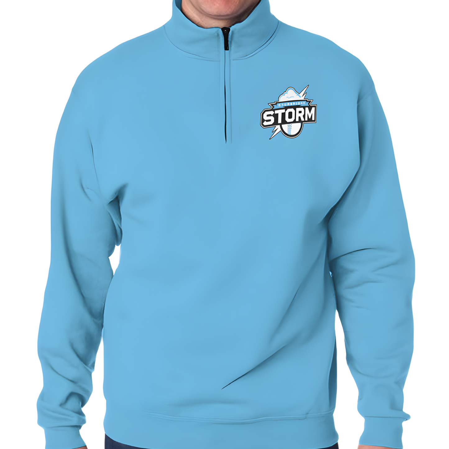 Adult Unisex Storm Half-Zip Placket Pullover - Blue Edition