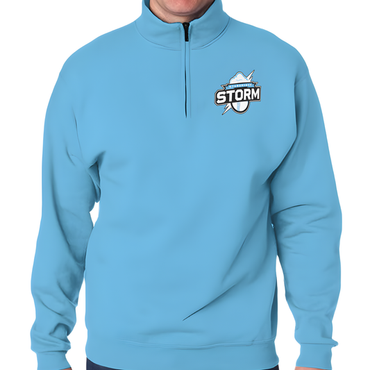 Adult Unisex Storm Half-Zip Placket Pullover - Blue Edition
