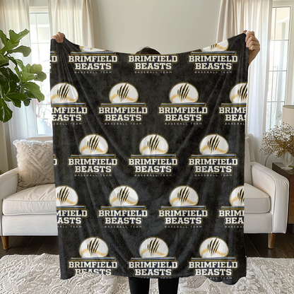 Brimfield Beasts Baseball Minky Plush Blanket