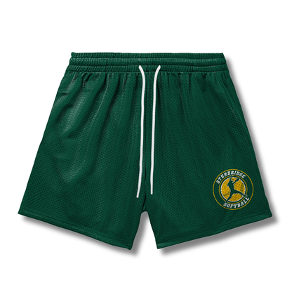 Adult Sturbridge Softball Mesh Shorts - Green (with inner liner)