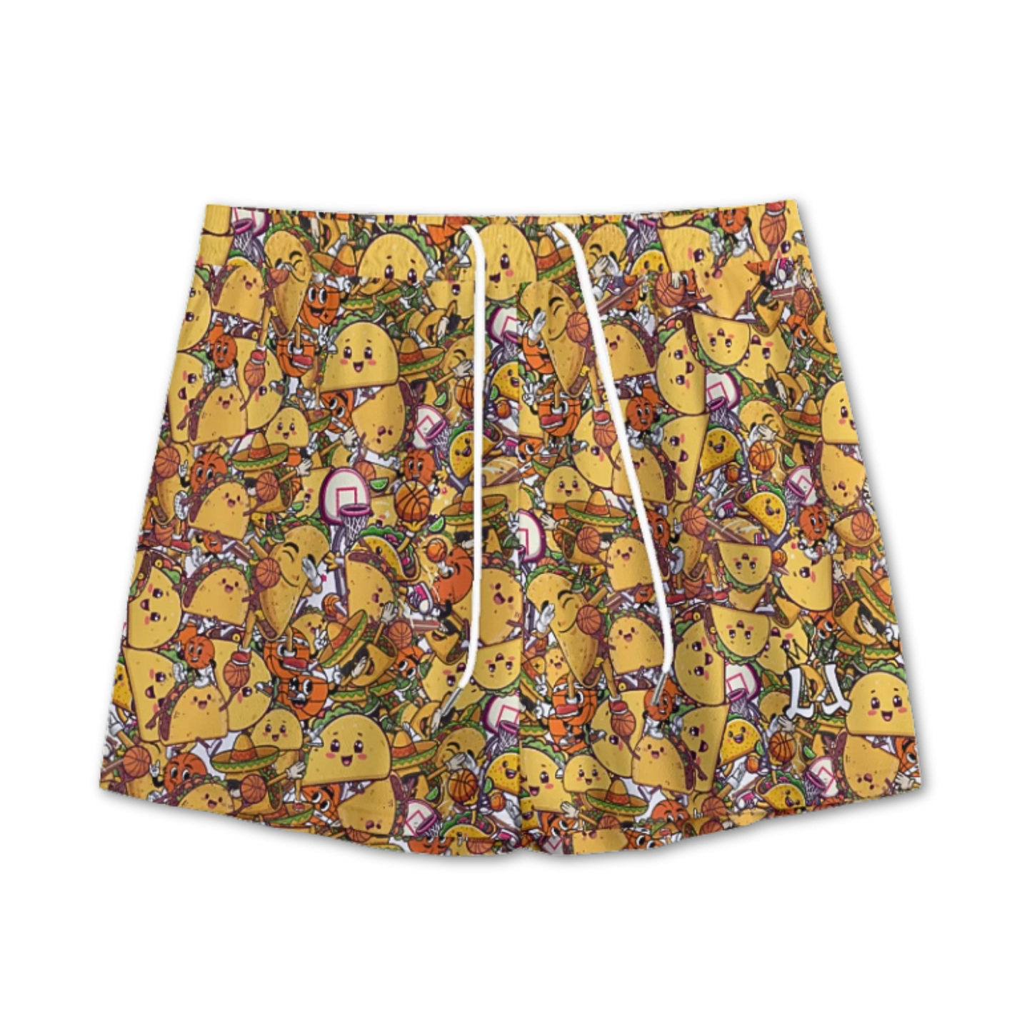 All-Over Print Adult Mesh Basketball Shorts, Taco Lovers Design