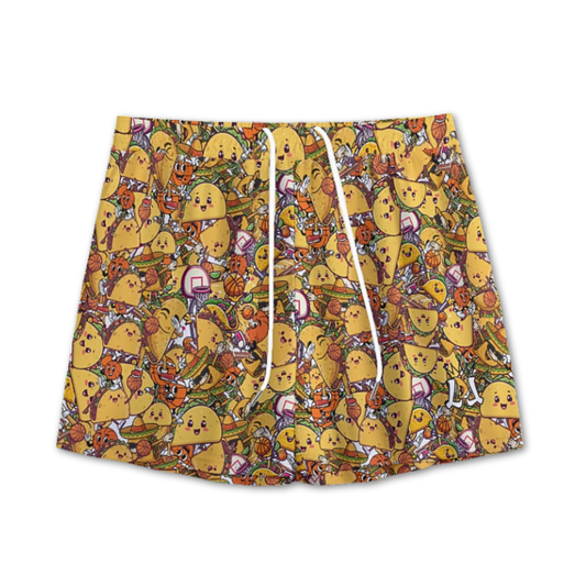 All-Over Print Adult Mesh Basketball Shorts, Taco Lovers Design