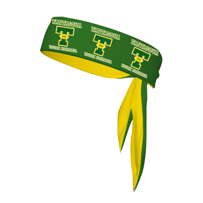 Tantasqua Youth Football Sports Tie Headband - Green/Yellow Edition