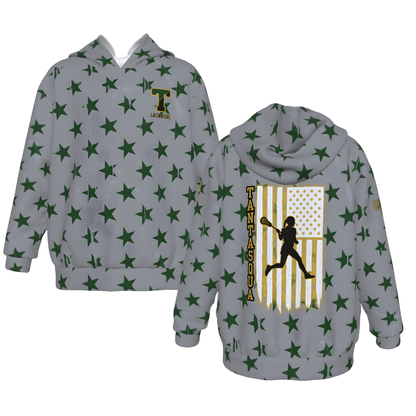 Youth TRYLAX Gray Flag and Stars Hoodie - Girl's Edition (Personalized)