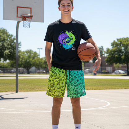 Adult Unisex Sports Shorts, All Over Print Mesh Shorts