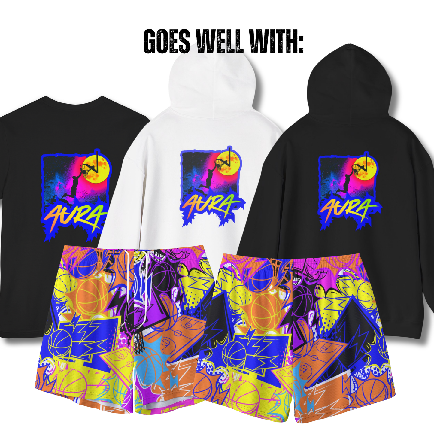 Adult Unisex Colorful Basketball Mesh Shorts