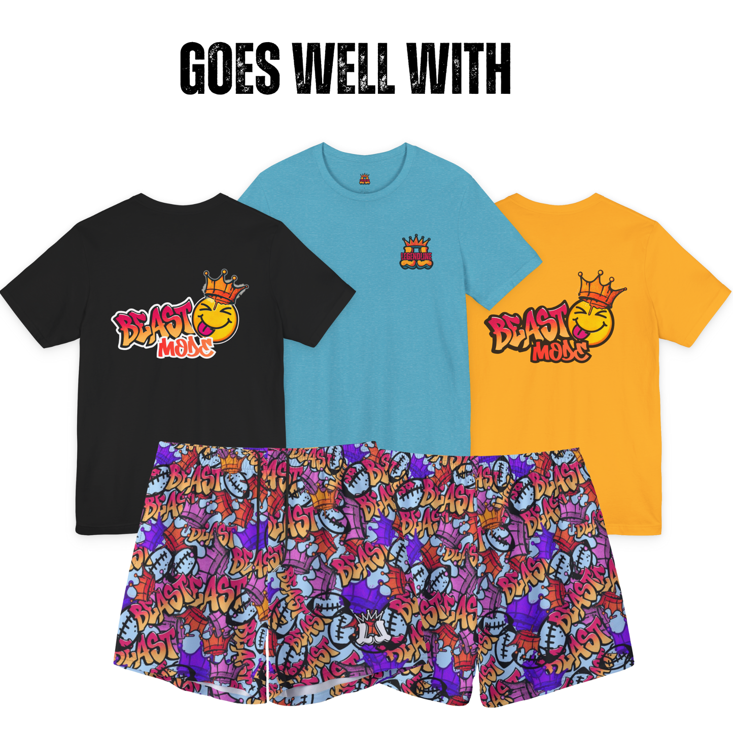 Adult Beast Mode Graffiti Football Shorts