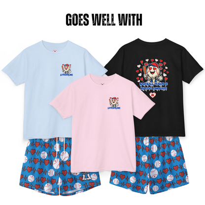 Adult Baseball Lovers Mesh Shorts, Valentine Collection