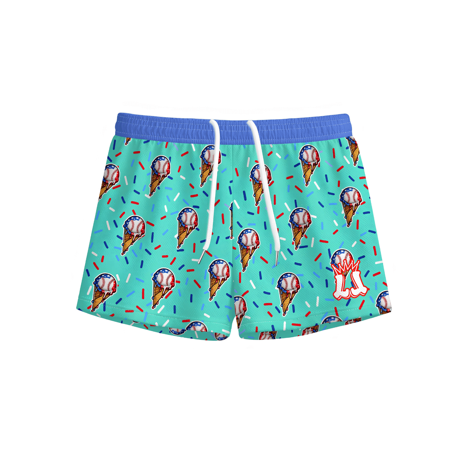 Kids American Ice Cream Baseball Mesh Shorts