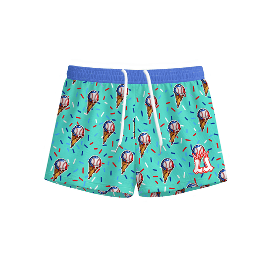 Kids American Ice Cream Baseball Mesh Shorts