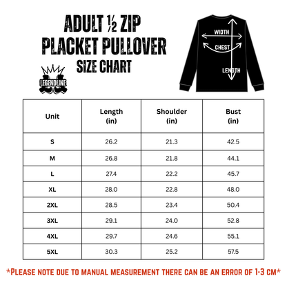 Adult Unisex Brimfield Softball 1/2 Zip Placket Pullover, Black