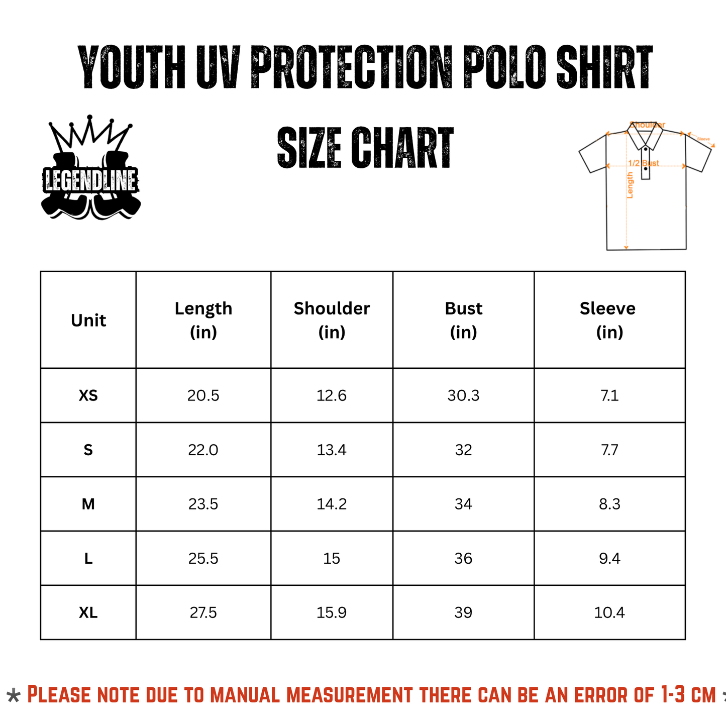 Teen / Youth UV Protection Polo Shirt, Ice Cream Golf Balls