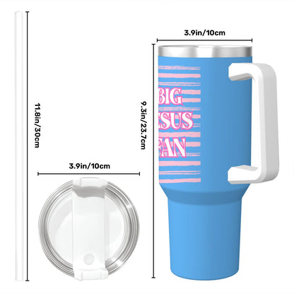 40 oz Stainless Steel Travel Mug 'Big Jesus Fan'