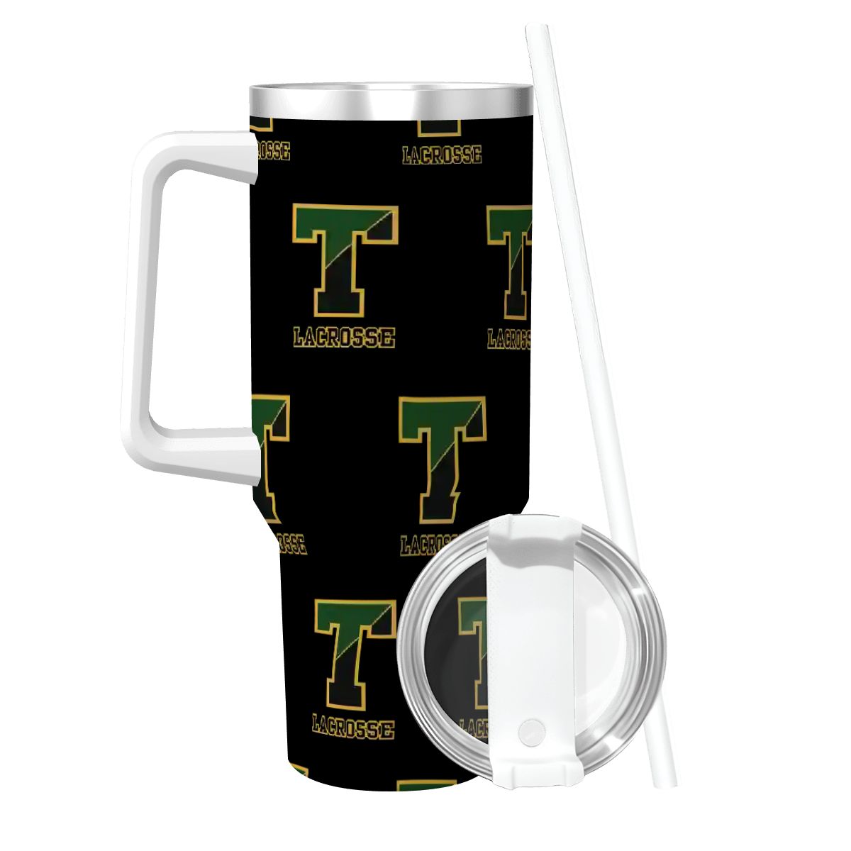 TRYLAX Travel Coffee Mug with Handle and Straw (40oz)