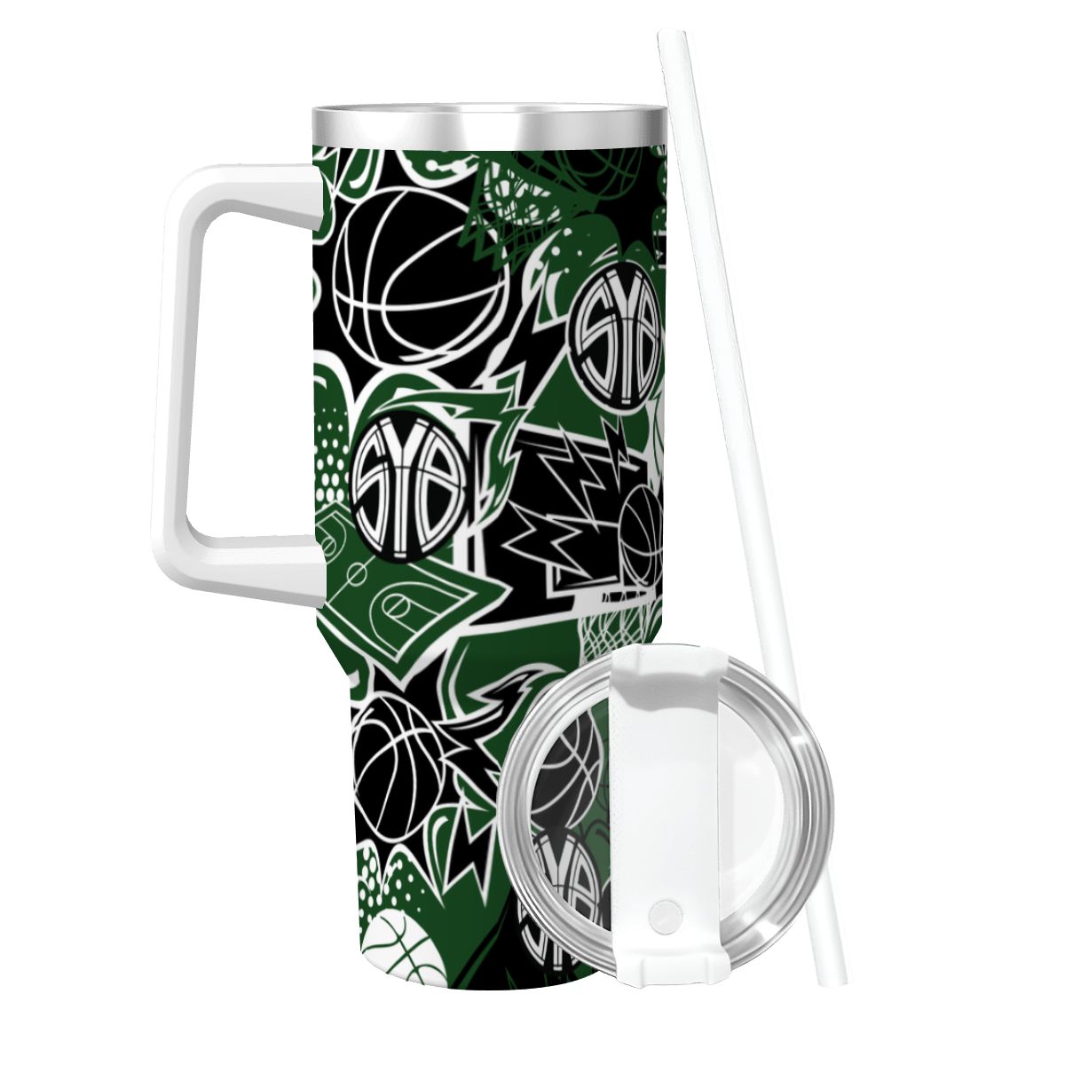 40oz SYB Travel Coffee Mug with Handle and Straw
