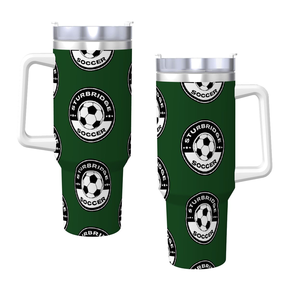 Sturbridge Youth Soccer Travel Coffee Mug with Handle and Straw (40oz)