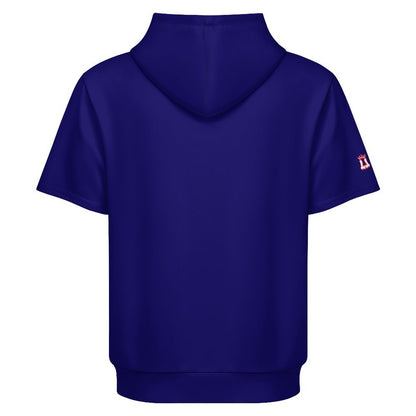 Football Season Short Sleeve Blue Hoodie