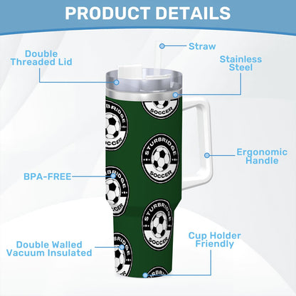 Sturbridge Youth Soccer Travel Coffee Mug with Handle and Straw (40oz)