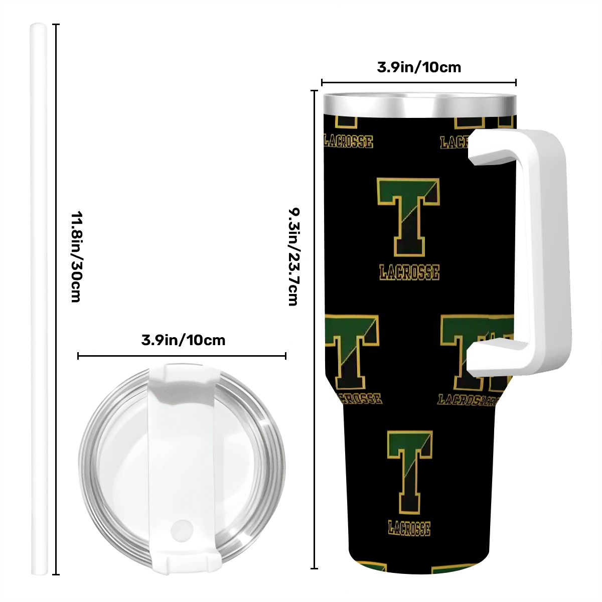 TRYLAX Travel Coffee Mug with Handle and Straw (40oz)