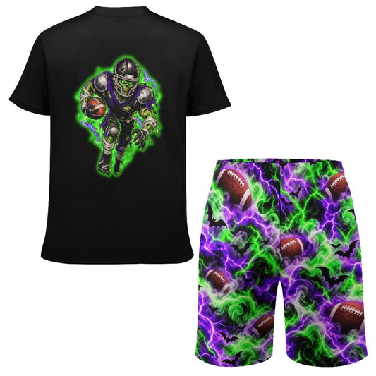 Youth Football Halloween Mesh Shorts and T-Shirt Set, Zombie Theme