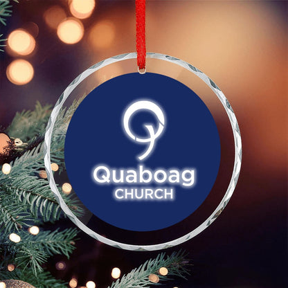 Quaboag Church Round Glass Christmas Tree Ornament