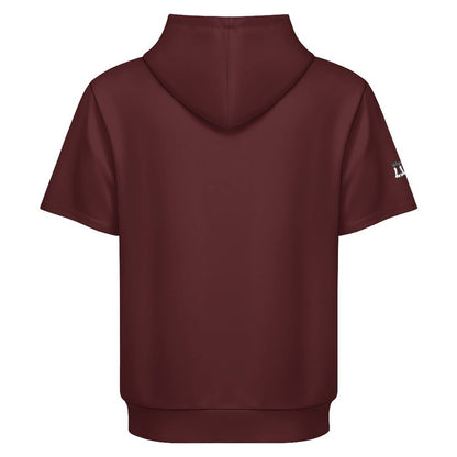 Football Season Short Sleeve Hoodie - Maroon
