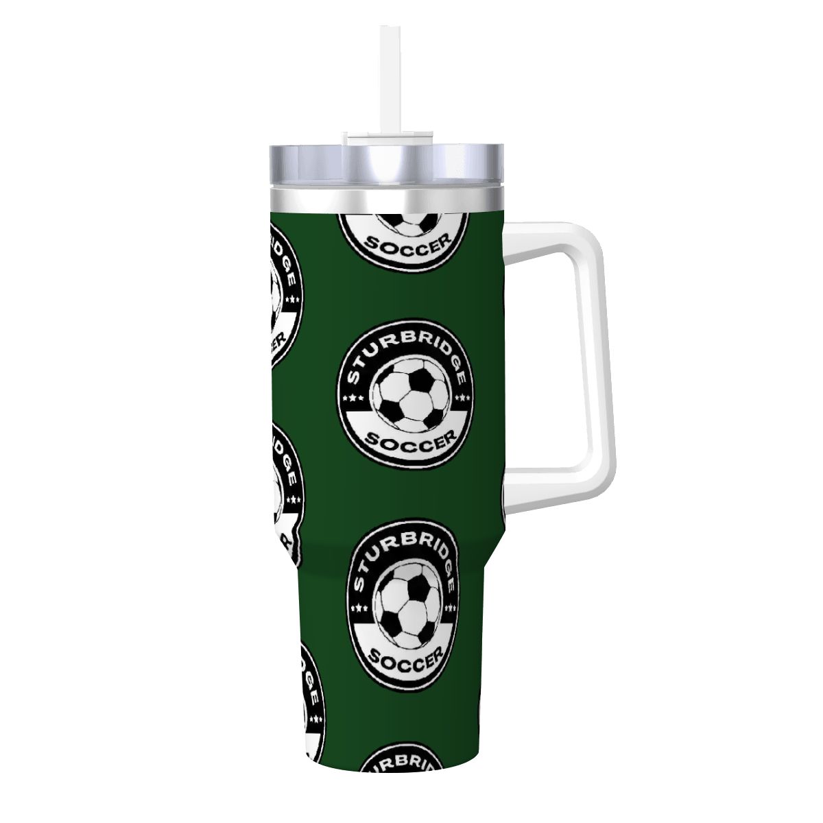 Sturbridge Youth Soccer Travel Coffee Mug with Handle and Straw (40oz)