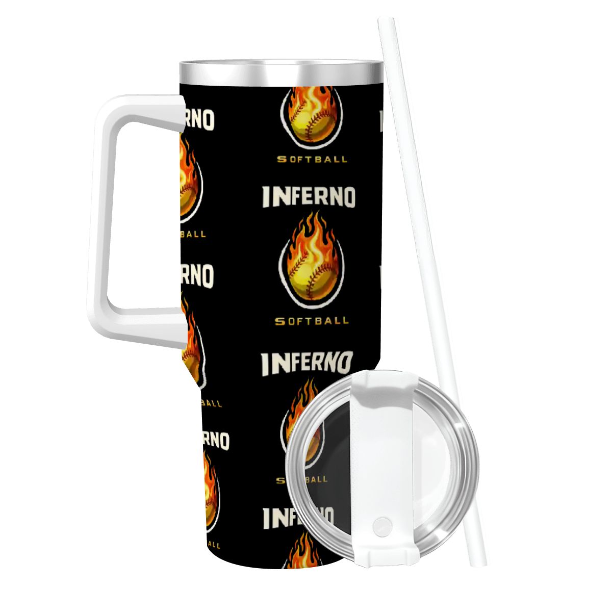 Brimfield Inferno Travel Coffee Mug with Handle and Straw (40oz)