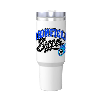 Brimfield Soccer Travel Mug with Handle and Straw (40oz)