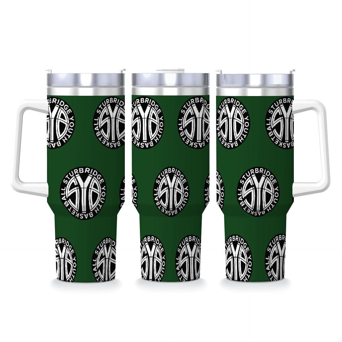 40oz SYB Travel Coffee Mug with Handle and Straw (Green)