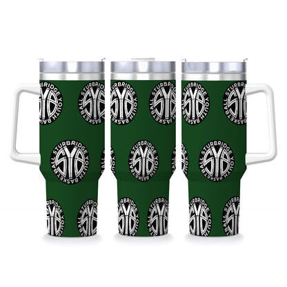 40oz SYB Travel Coffee Mug with Handle and Straw (Green)
