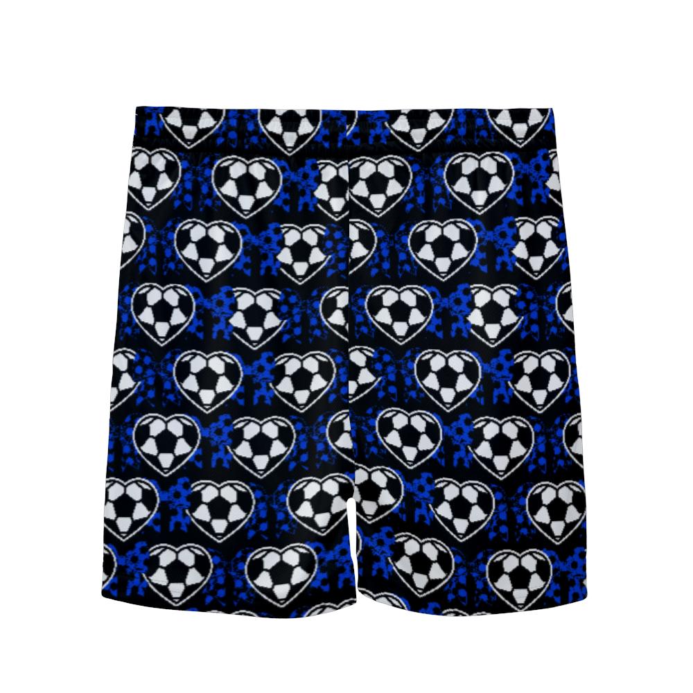 Youth Brimfield Soccer Mesh Shorts (Hearts, Black)