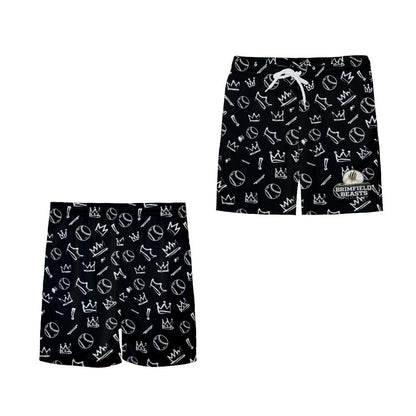 Youth Brimfield Beasts Mesh Shorts - Black Graffiti