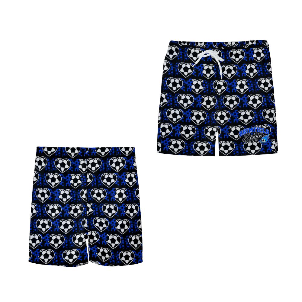 Youth Brimfield Soccer Mesh Shorts (Hearts, Black)