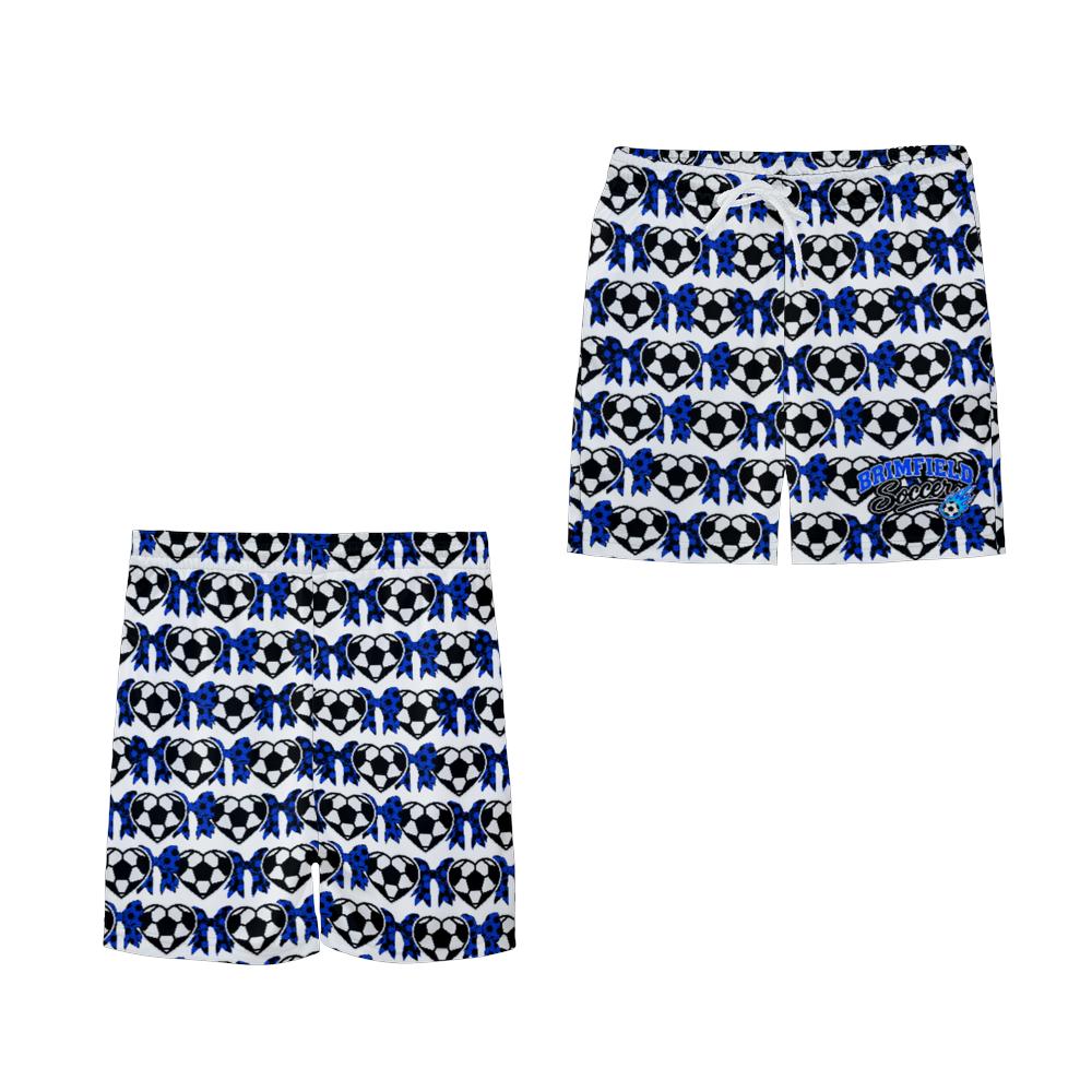 Youth Brimfield Soccer Mesh Shorts (Hearts, White)