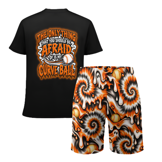 Kids Baseball Halloween Sportswear Set, Mesh Shorts and T-Shirt