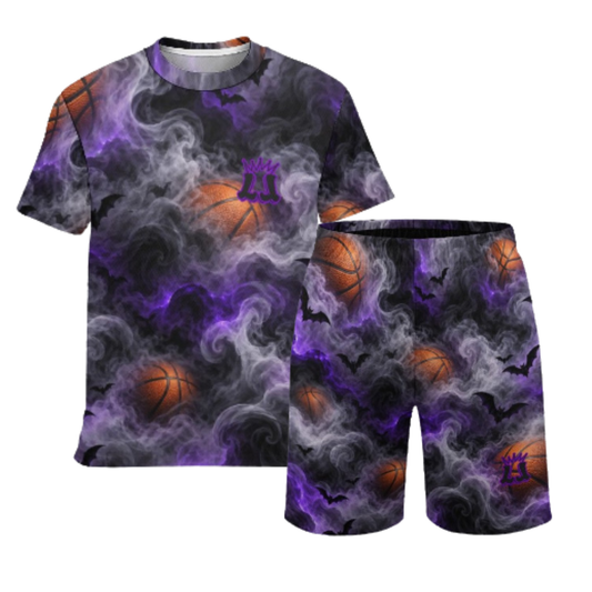 Youth Halloween Outfit, Kids Two Piece Basketball Mesh Set