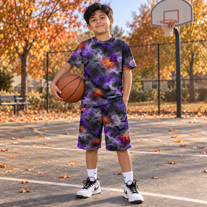 Youth Halloween Outfit, Kids Two Piece Basketball Mesh Set