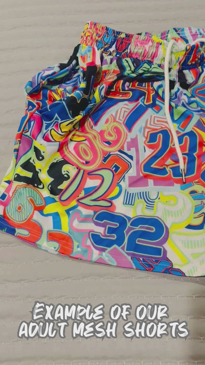 Teen/Adult OSA Mesh Shorts - Paint Splatter Edition (no inner liner)