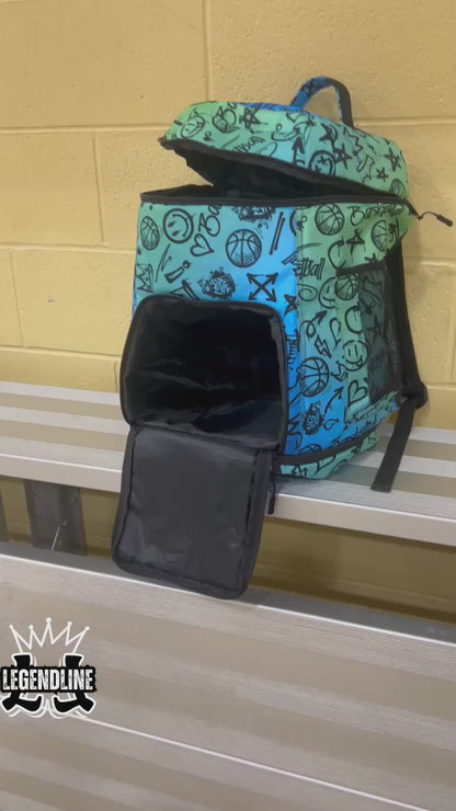 Personalized Soccer Backpack, Blue/Pink Splatter Edition